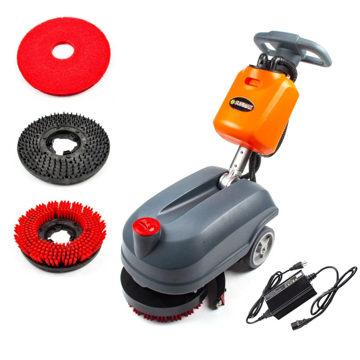 SANITMAX RT15 14" Commercial Compact Floor Scrubber Machine, 14500 sqft/h, 4-Gal Sewage Tank, Efficient Cleaning for Hard Floors