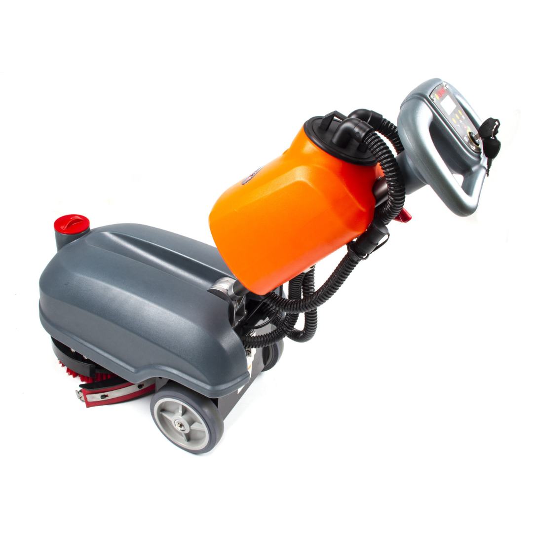 RT15 14" Walk-behind Floor Scrubber Machine, Heavy Duty Brush, 14500 sqft/h, Cordless Rechargeable Battery