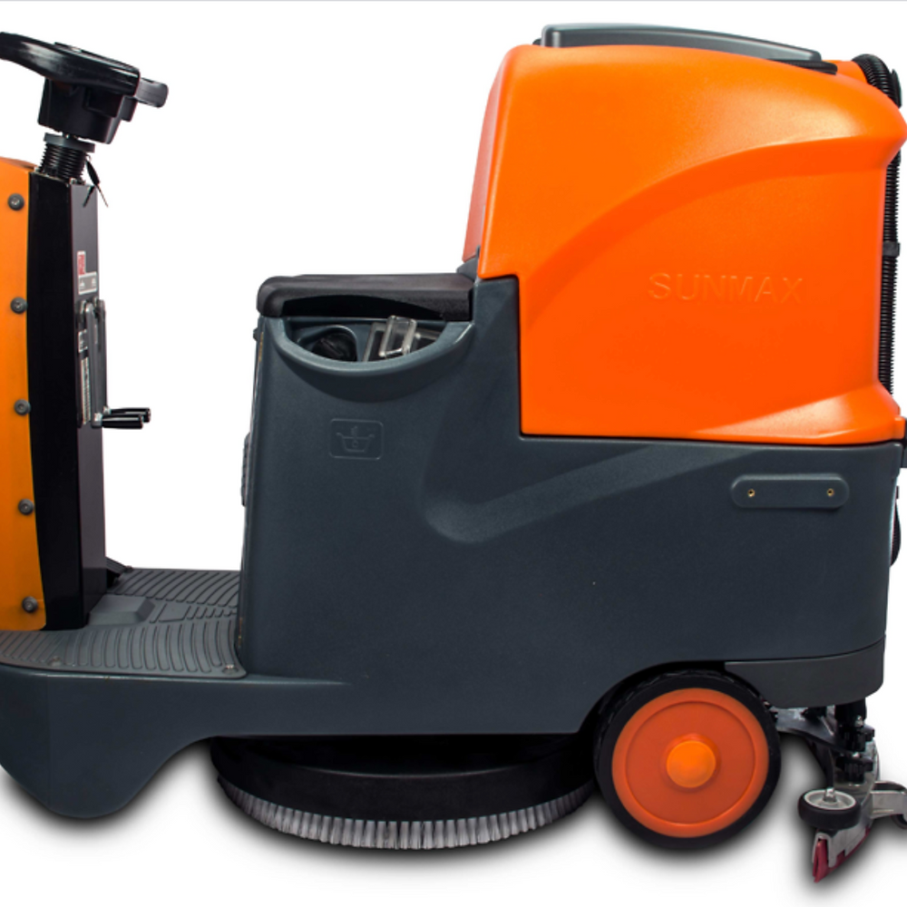SUNMAX 22" Ride-On Floor Scrubber, Lithium Battery, 18.5 Gal Tanks, 41000 Sqft/H