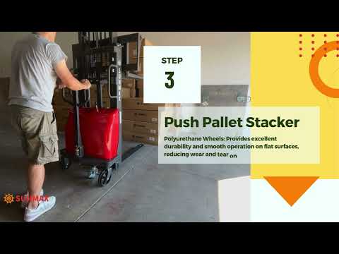 PS3300SE-2M Semi-Electric Pallet Stacker, 3300 lbs Capacity, 78" Lifting Height
