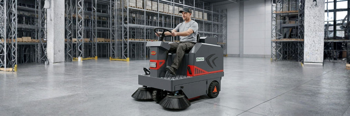 Commercial Floor Sweepers for Warehouses & Facilities – SANITMAX