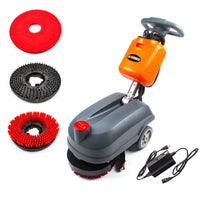 RT15 14" Commercial Compact Floor Scrubber Machine, 14500 sqft/h, 4-Gal Sewage Tank, Efficient Cleaning for Hard Floors