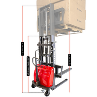 PS3300SE-2M Semi-Electric Pallet Stacker, 3300 lbs Capacity, 6.6 ft Lifting Height