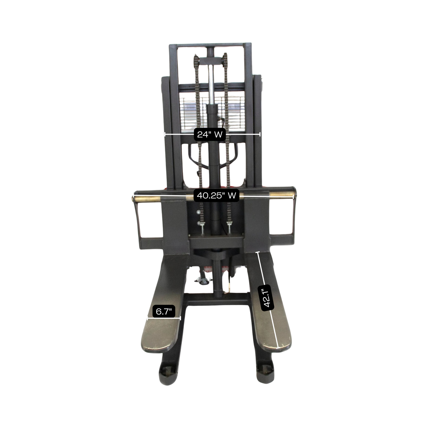 PS3300SE-2M Semi-Electric Pallet Stacker, 3300 lbs Capacity, 6.6 ft Lifting Height