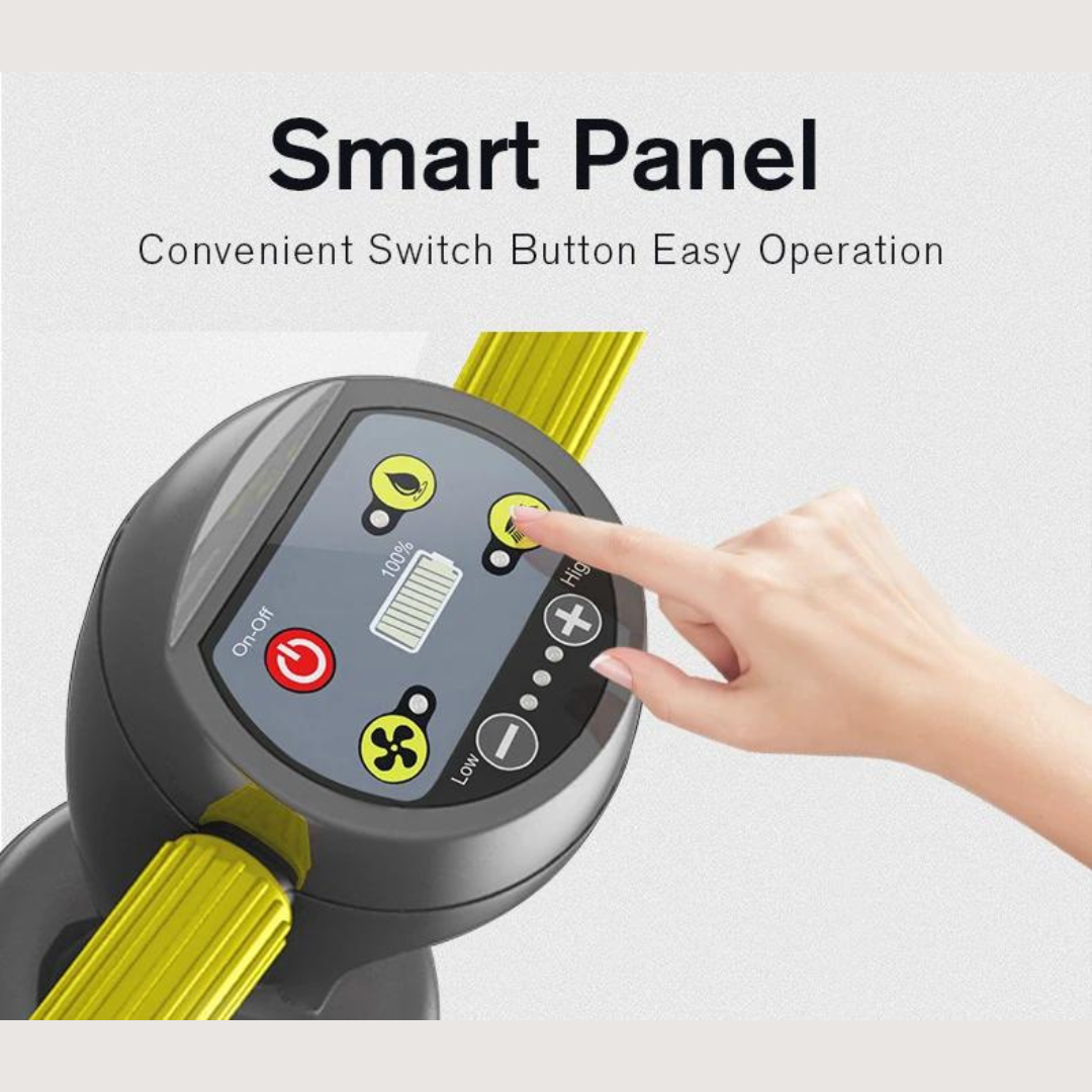 Smart operation panel of the SM430 Walk Behind Floor Scrubber Machine with convenient switch buttons and 7 cleaning modes for dry and wet floors