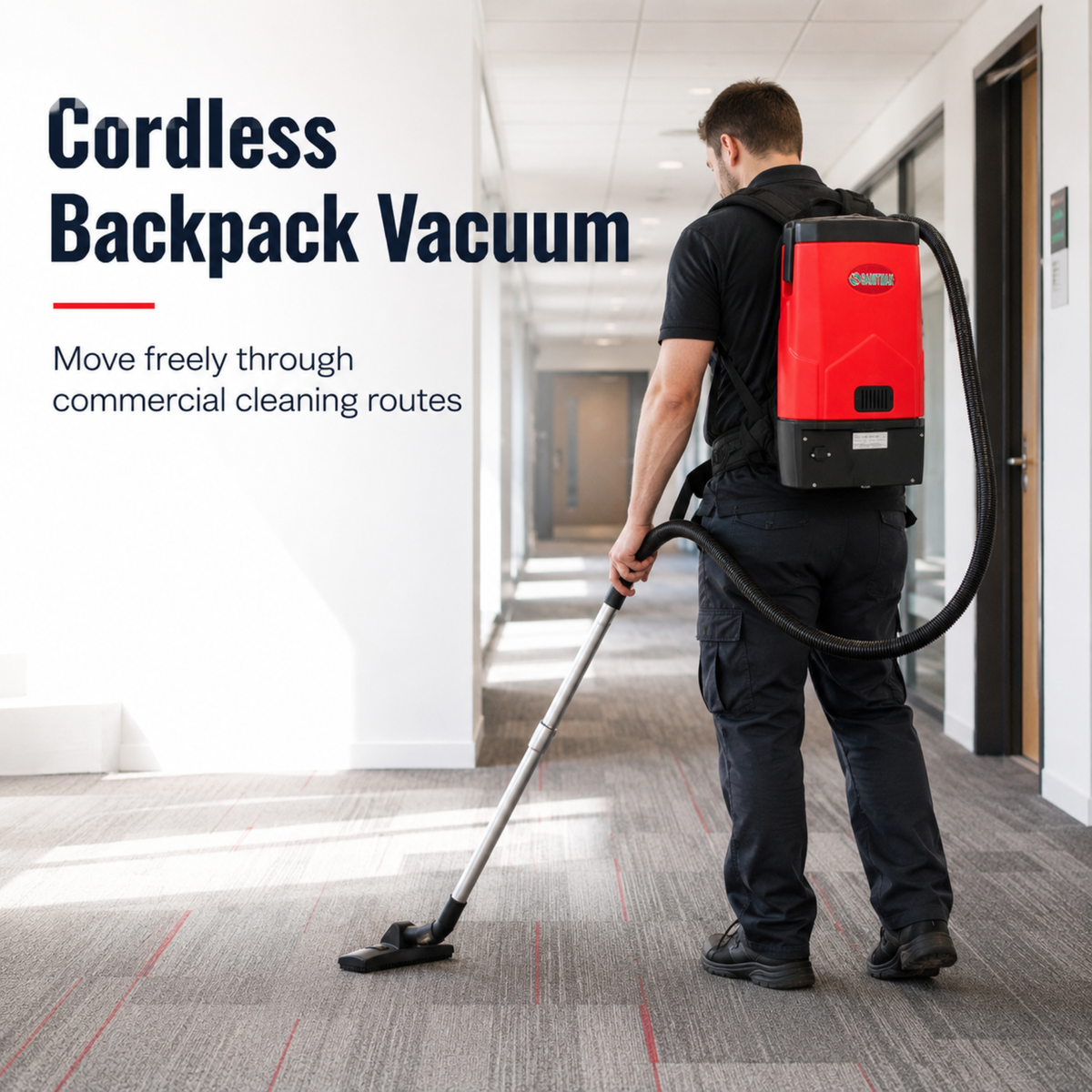 Professional Commercial Backpack Vacuum Cleaner, 106 CFM, 1.7-Gal Tank