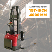 Full-Electric Pallet Stacker – 157" Max Lift Height,  3300 lbs Capacity, Adjustable Legs