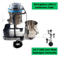 SM100 Industrial Vacuum Cleaner, 26.4 Gal (100L) Heavy-Duty Dust Extractor, 2.8 HP Motor, 212 CFM, HEPA Filtration, Reverse-Pulse Filter, 110V