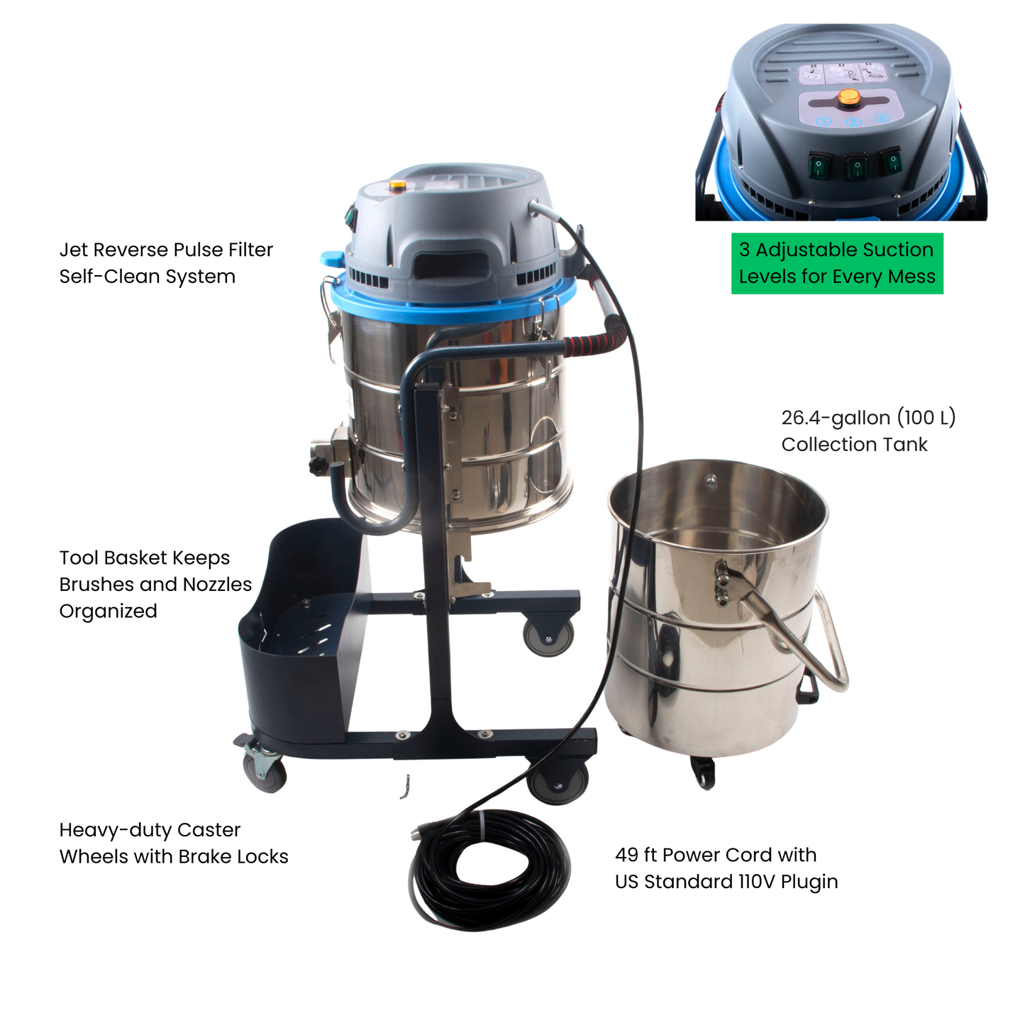 SM100 Industrial Vacuum Cleaner 