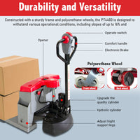 PT4400 Electric Walkie Pallet Truck, 4400 lbs Capacity, 27" Width, Electric Brake