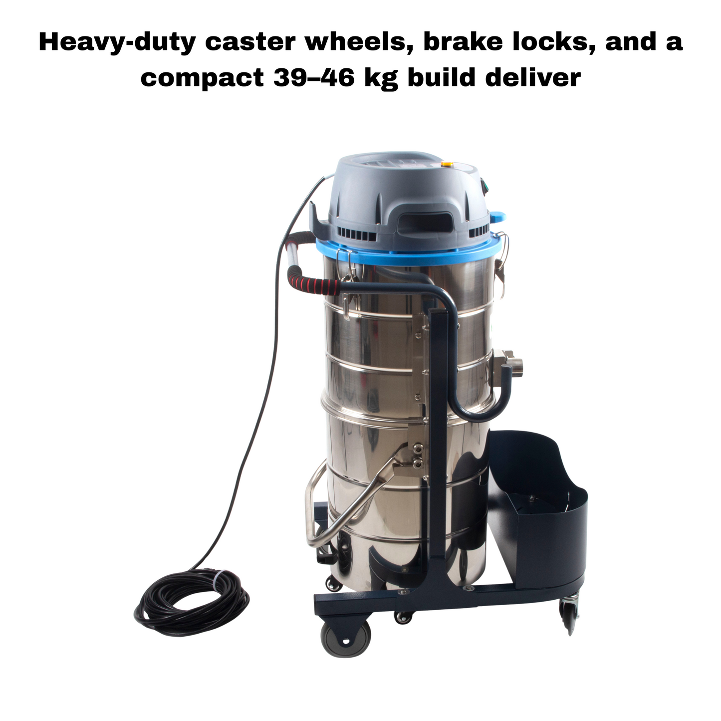SM100 Industrial Vacuum Cleaner, 26.4 Gal (100L) Heavy-Duty Dust Extractor, 2.8 HP Motor, 212 CFM, HEPA Filtration, Reverse-Pulse Filter, 110V