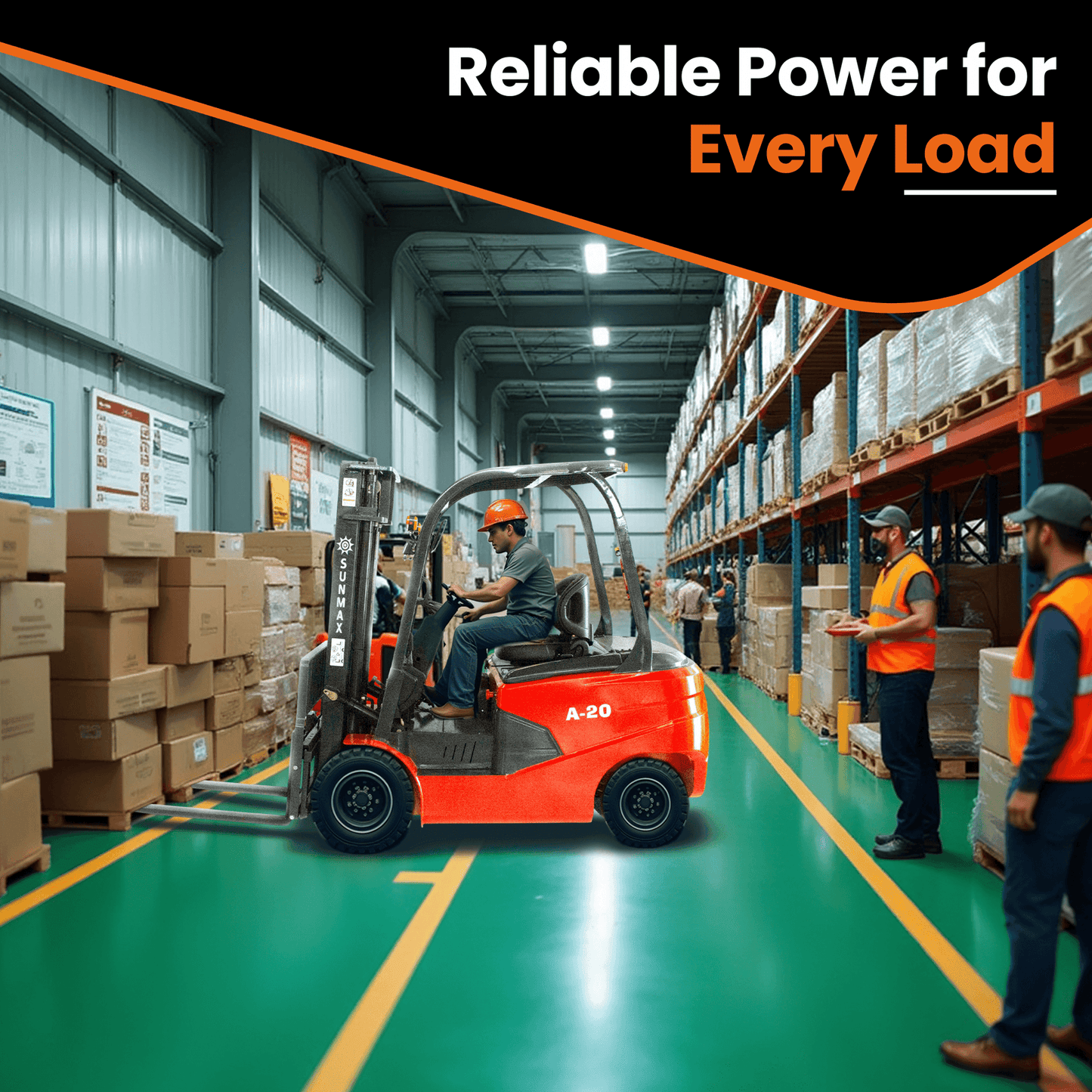 A-20 Electric Forklift – 4400 lbs Capacity, 118" Lift Height, Compact & Powerful for Warehouse Operations