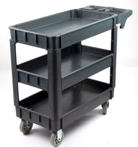 600 lbs Heavy Duty Plastic Rolling Utility Cart for Warehouse/Garage/Restaurants/Offices, HDPE Shelves, 5" Caster Wheelss - SUNMAXSUNMAX