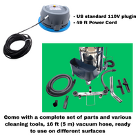 SM100 Industrial Vacuum Cleaner, 26.4 Gal (100L) Heavy-Duty Dust Extractor, 2.8 HP Motor, 212 CFM, HEPA Filtration, Reverse-Pulse Filter, 110V