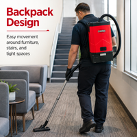 Professional Commercial Backpack Vacuum Cleaner, 106 CFM, 1.7-Gal Tank