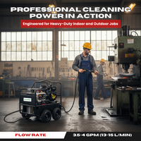 SM4000 Hot & Cold Water High Pressure Washer, Gasoline Powered, 4,000 PSI, 4.0 GPM, Diesel Heating, Instant Hot Water