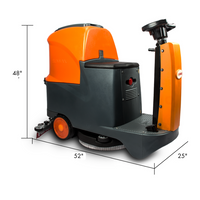 RT70 Ride-On Floor Scrubber, 48000 Sqft/H Efficiency, 18.5 Gal Tanks, 31-inch Squeegee Width