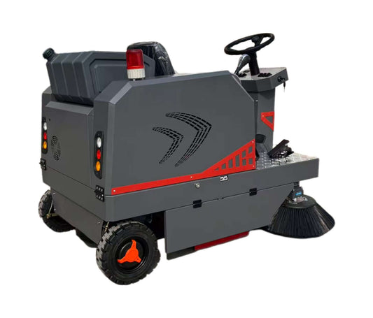 SM1350 Ride-On Sweeper, 53" Industrial Floor Sweeper Machine with Triple Brushes and 21-Gal Hopper