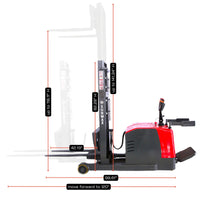 SANITMAX MRT4400-3M-19 Moving Mast Reach Truck, 4400 lbs Load Capacity, 118" Lifting Height, Electromagnetic Brake 