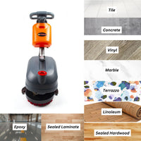 RT15 14" Battery Powered Commercial Walk-behind Floor Scrubber Machine