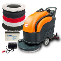 RT50 22" Walk-behind Commercial Floor Scrubber Dryer Machine, 30,000 sqft/h Cleaning Efficiency, 14.5-Gal Sewage Tank