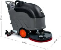 RT50D 22" Self-Propelled Commercial Floor Scrubber Dryer Machine, Battery Powered, 31" Squeegee Width, 14.5-gal Sewage Tank, 36,000 sqft/h Working Efficiency