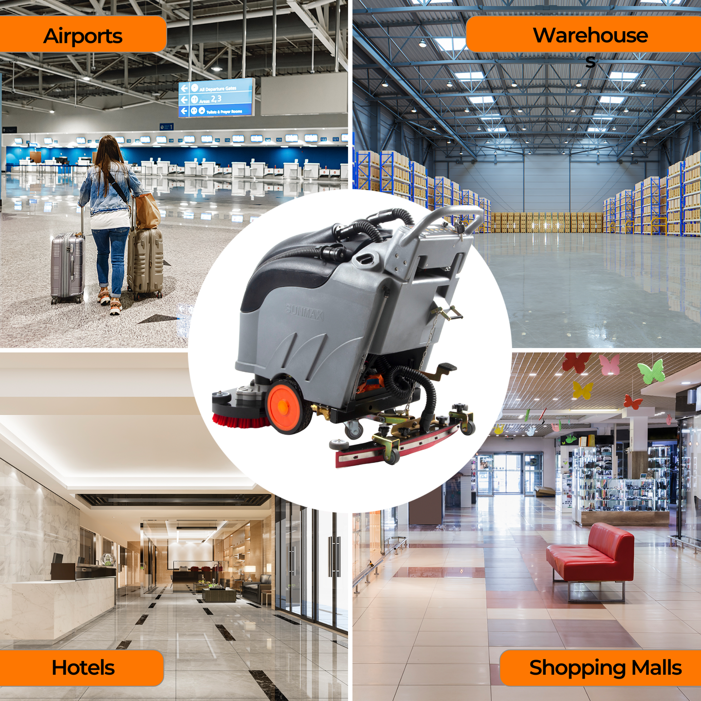 SANITMAX RT50DW 26" Dual Brushes Self-Propelled Floor Scrubber Dryer Machine 