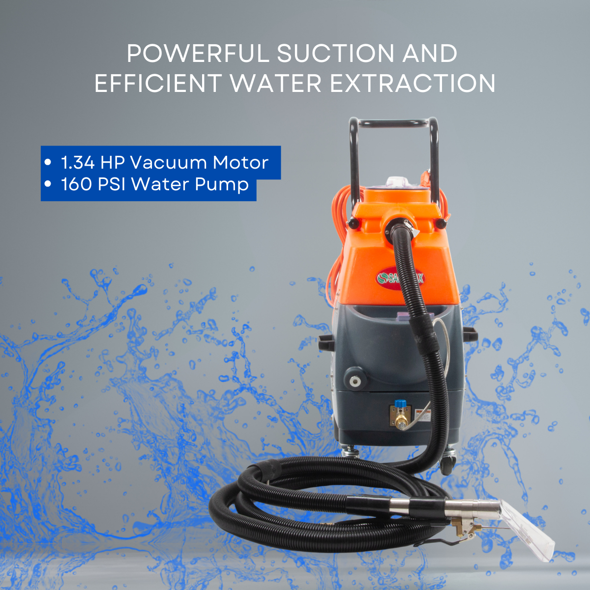 SANITMAX SM18H Heated Carpet and Upholstery Cleaning Machine - Dual-Tank Professional Carpet Extractor 