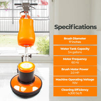 SM420AC 17" Professional Multi-Functional Floor Buffer Scrubber
