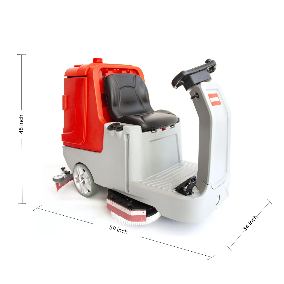 SM860 Ride-On Commercial Floor Scrubber Dryer Machine, 34" Dual Brushes, 37-Gal Sewage Tank, 80,000 Sqft/H Cleaning Efficiency