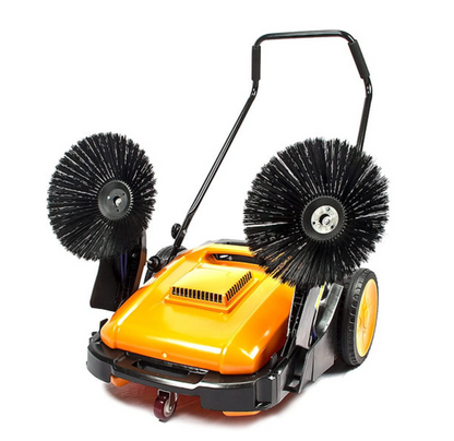 RT980S 38" Manual Push Powered Floor Sweeper, 38,000 sqft/h, Triple Brushes, Air filter For Dust Control