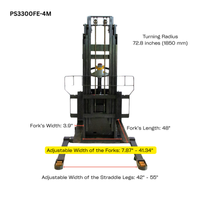 Full-Electric Pallet Stacker – 157" Max Lift Height,  3300 lbs Capacity, Adjustable Legs