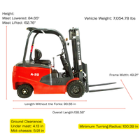 A-20 Electric Forklift – 4400 lbs Capacity, 118" Lift Height, Compact & Powerful for Warehouse Operations