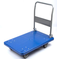 Platform Push Cart Dolly, Compact & Foldable for Easy Storage and Mobility, 300 - 600 lb Capacity, 360 Degree Swivel Wheels, Blue - SUNMAXSUNMAX