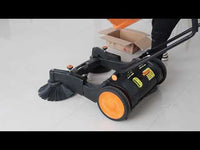 RT980S 38" Manual Push Powered Floor Sweeper, 38,000 sqft/h, Triple Brushes, Air filter For Dust Control