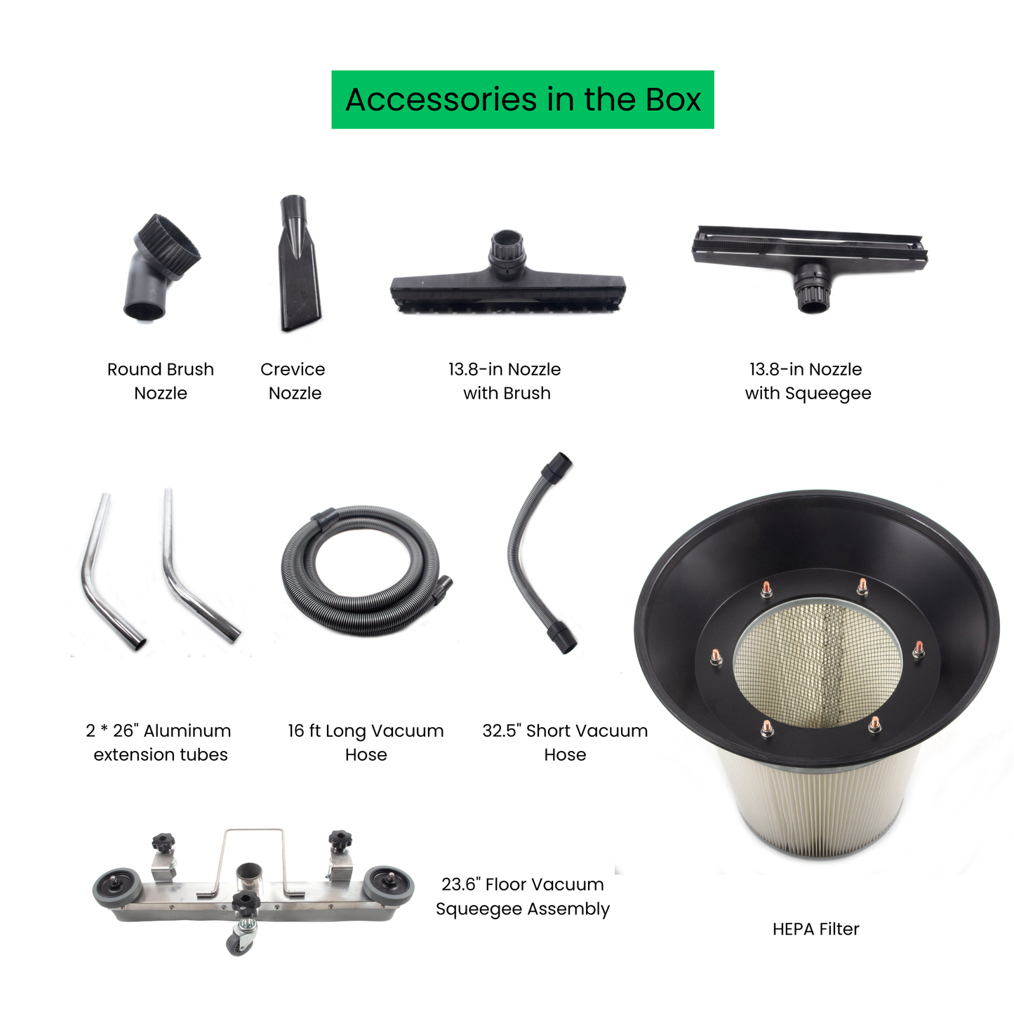 SM100 Industrial Vacuum Cleaner with Jet Reverse-Pulse Filter Cleaning Function, 26.4 Gal Tank, 2.8 HP Motor, 212 CFM, HEPA Filtration