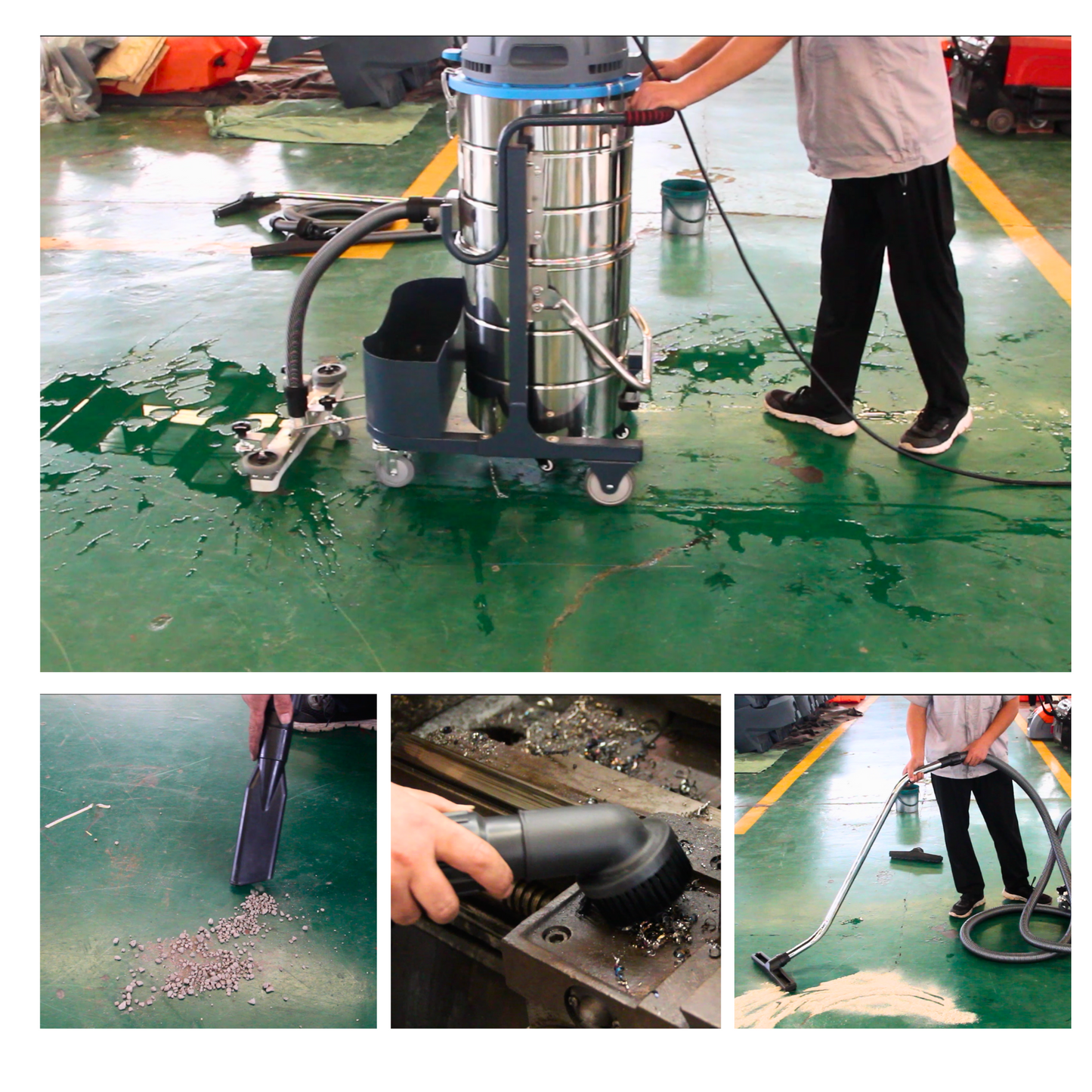 SM100 Industrial Vacuum Cleaner, 26.4 Gal (100L) Heavy-Duty Dust Extractor, 2.8 HP Motor, 212 CFM, HEPA Filtration, Reverse-Pulse Filter, 110V