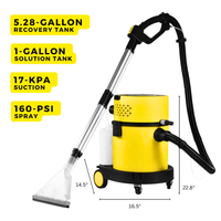 SM20 Professional Wet & Dry Shampoo Vacuum Cleaner – Multi-Function Carpet & Upholstery Cleaning Machine with HEPA Filtration and Attachments, Yellow