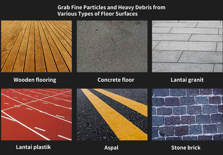 Various types of floor surfaces