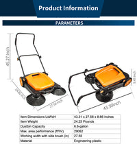 SM650 Manual Push Powered Floor Sweeper parameteers